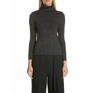 Robert Rodriguez Sweater Lurex Rib Knit Turtleneck Sweater SZ XL New  $345